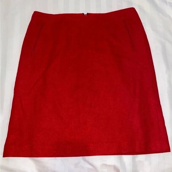 Talbots Red Wool Blend Skirt with Pockets - Picture 1 of 7